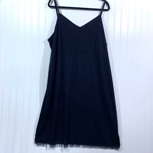Venezia Sleeveless Bead Fringe Dress in Black Sz 22/24